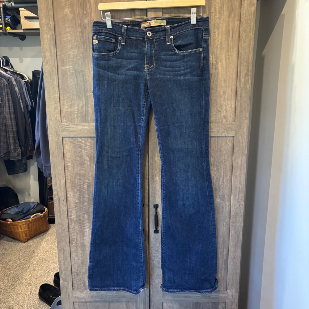 Big Star Remy Flare Jeans Womens 29L Low Rise Dark Wash Denim Flare Leg
